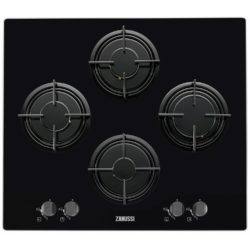 Zanussi ZGX65414BA 60cm 4 Burner Gas on Glass Hob in Black